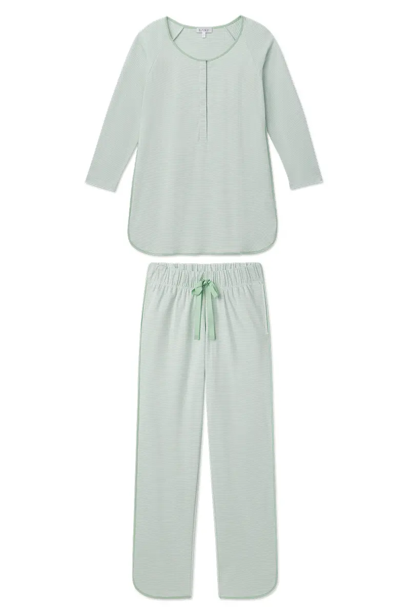 Pima Maternity Long-Long Set In Parisian Green 1