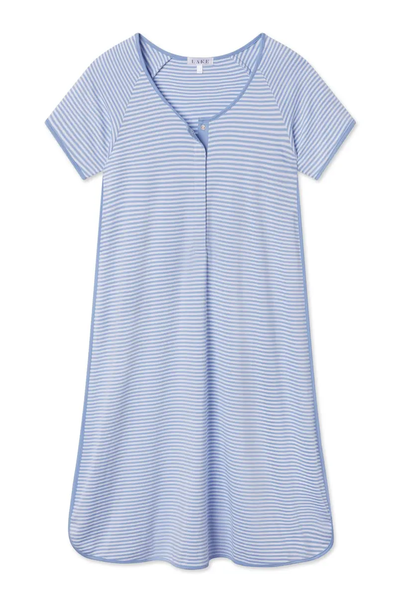 Pima Maternity Nightgown In Hydrangea 1