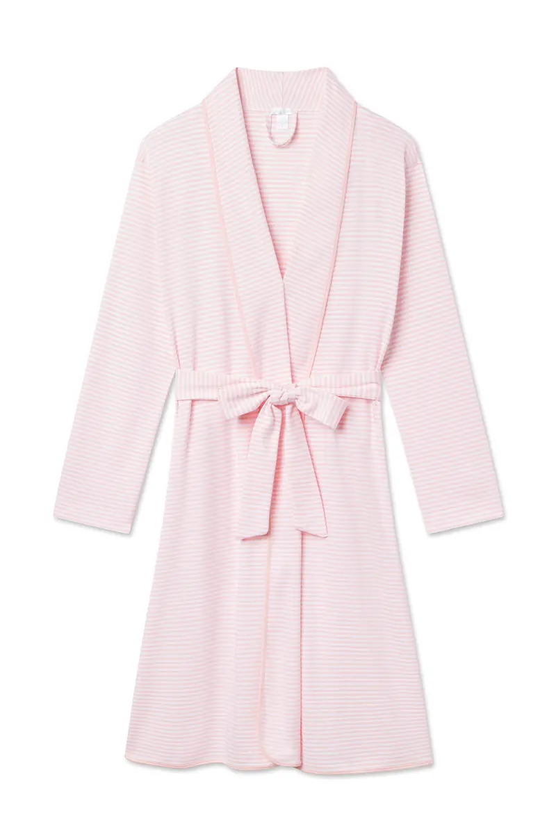 Pima Robe In English Rose Stripe 1