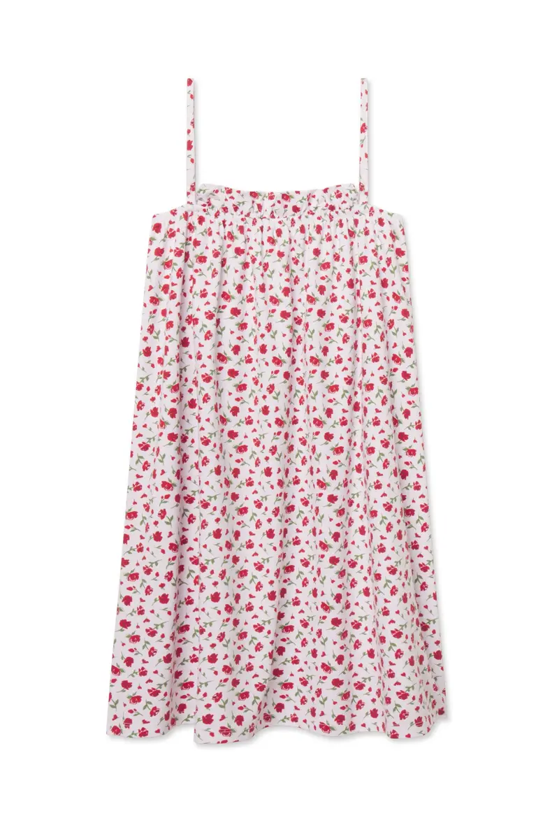 Pima Ruffle Nightgown In Rose Bouquet 1