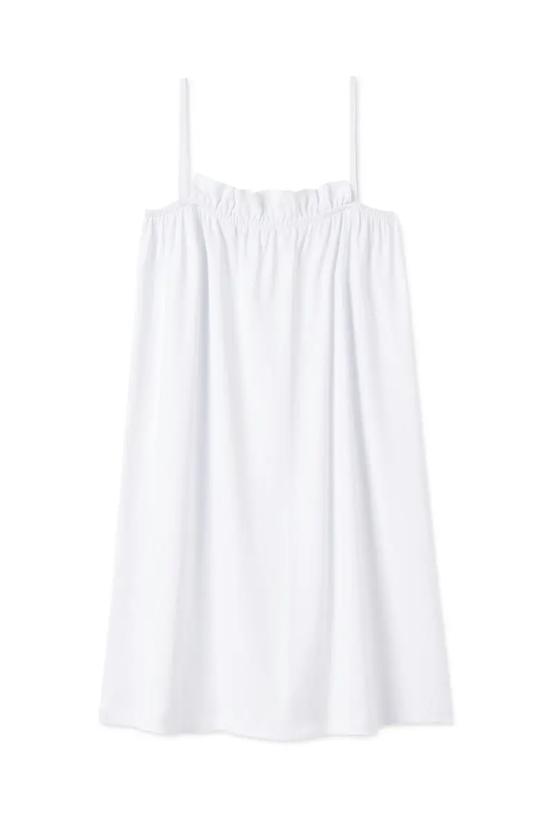 Pima Ruffle Nightgown In White 1