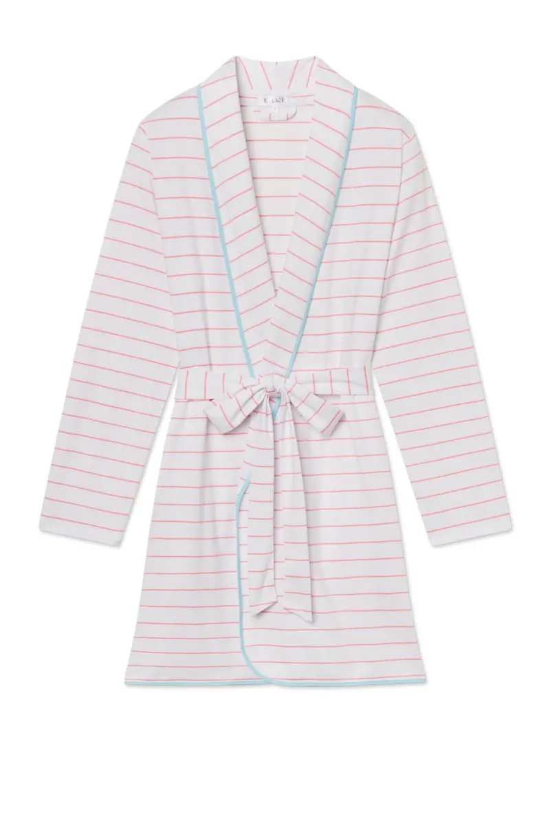 Pima Short Robe In Gelato Boating Stripe 1