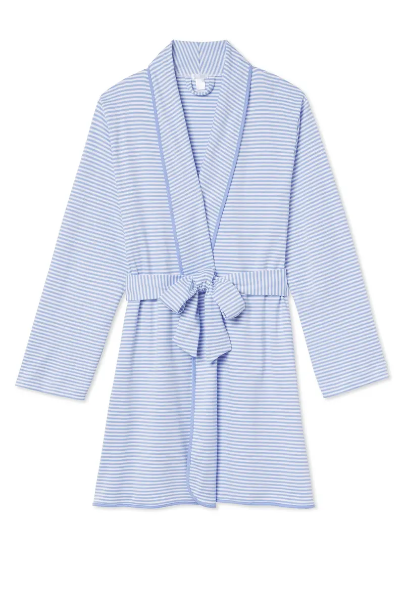 Pima Short Robe In Hydrangea 1