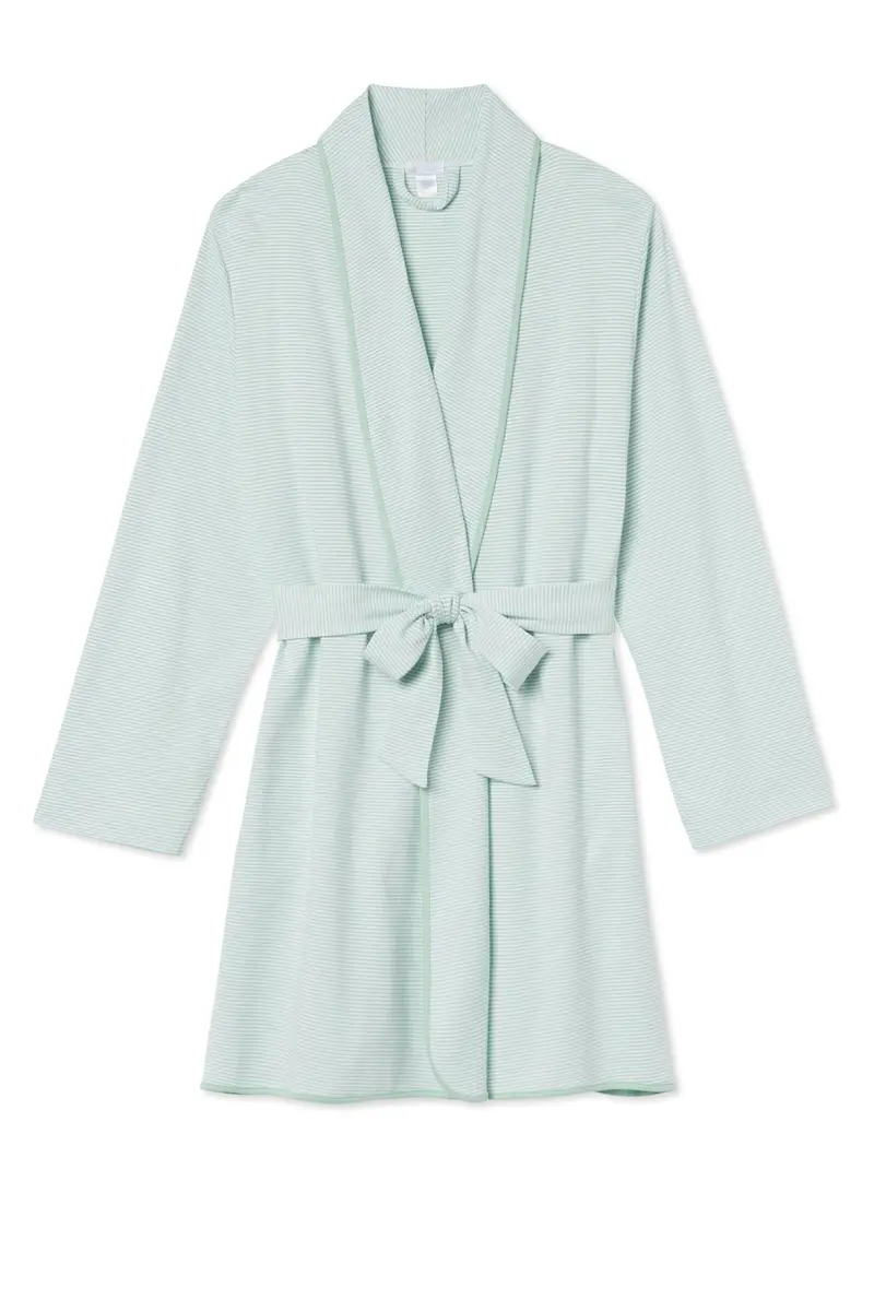 Pima Short Robe In Parisian Green 1
