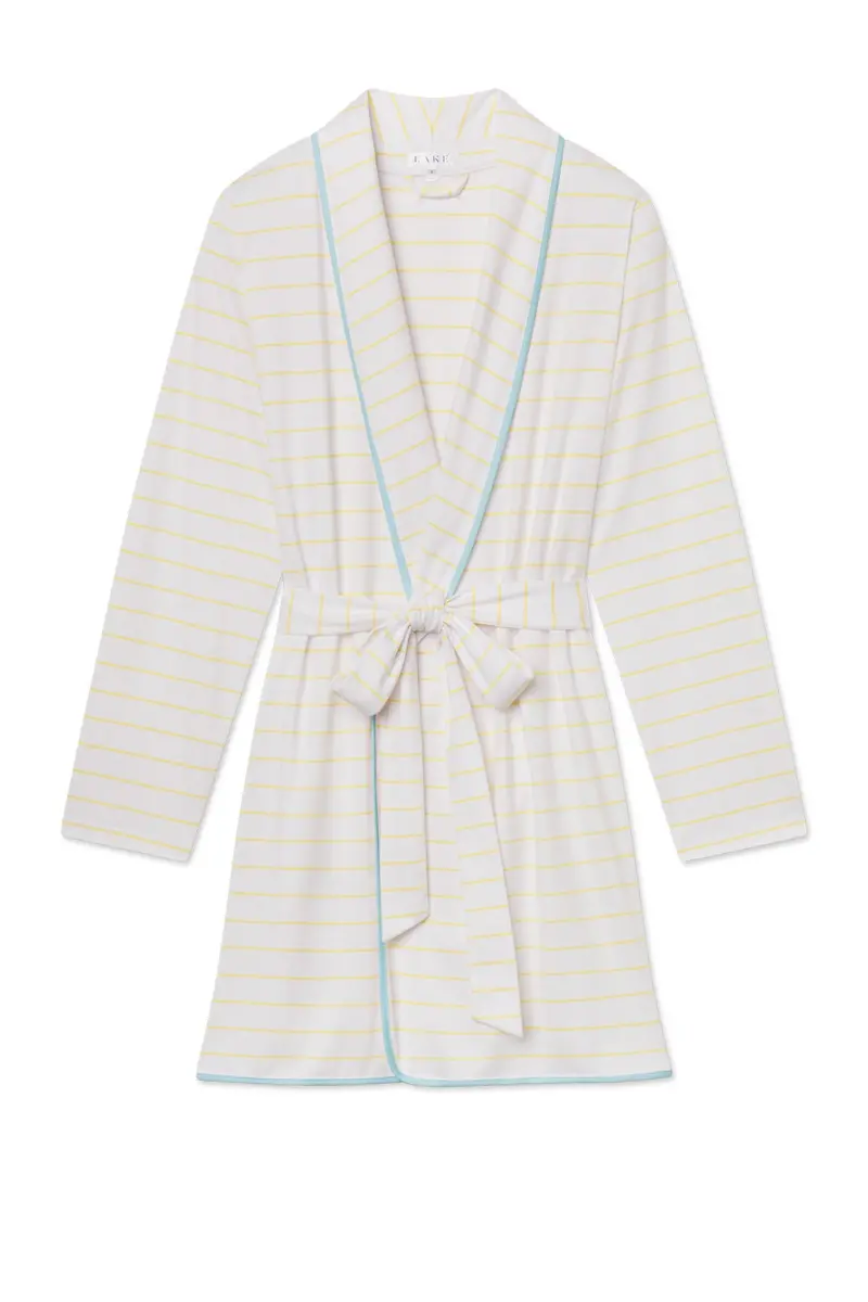 Pima Short Robe In Zest Boating Stripe 1