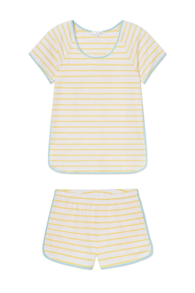 Pima Shorts Set In Zest Anchor Stripe 1