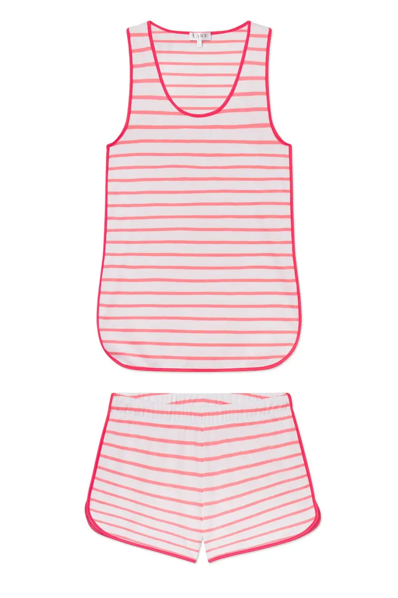 Pima Tank-Short Set In Gelato Anchor Stripe 1