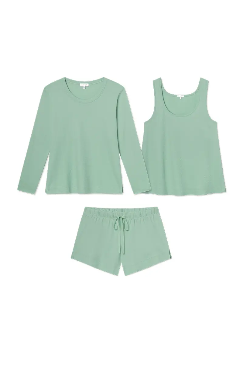 Pointelle Shorts Bundle In Parisian Green Solid 1