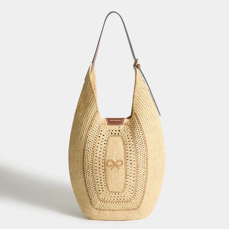 Raffia Bow Hobo Bag 1