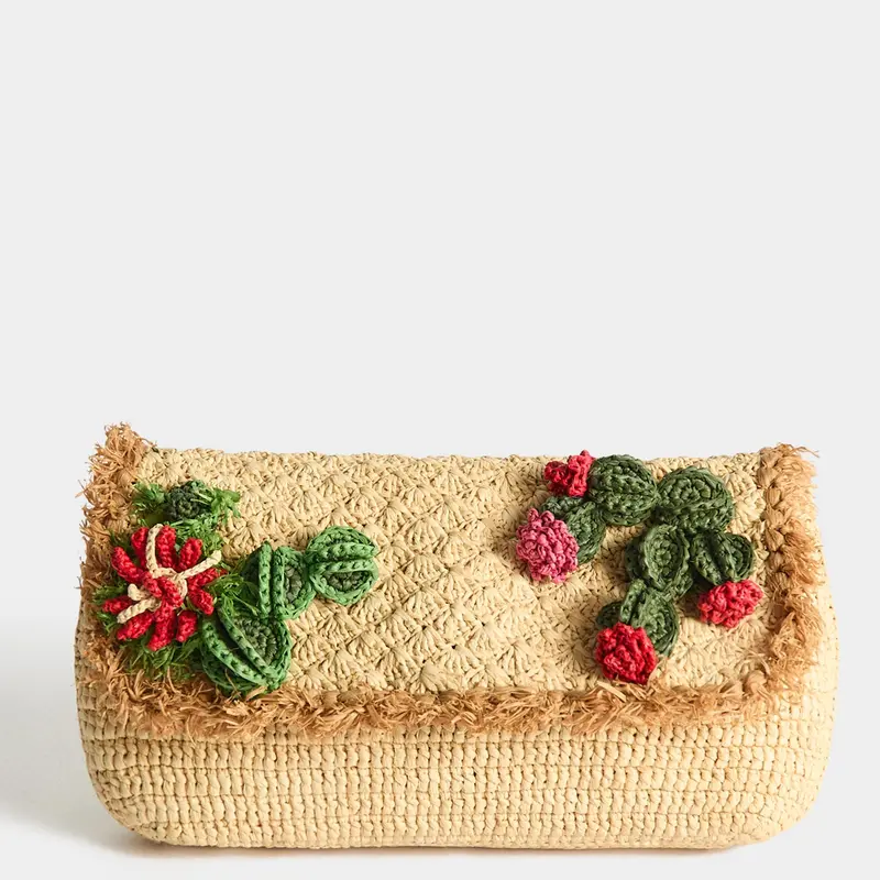 Raffia Cactus Clutch 1