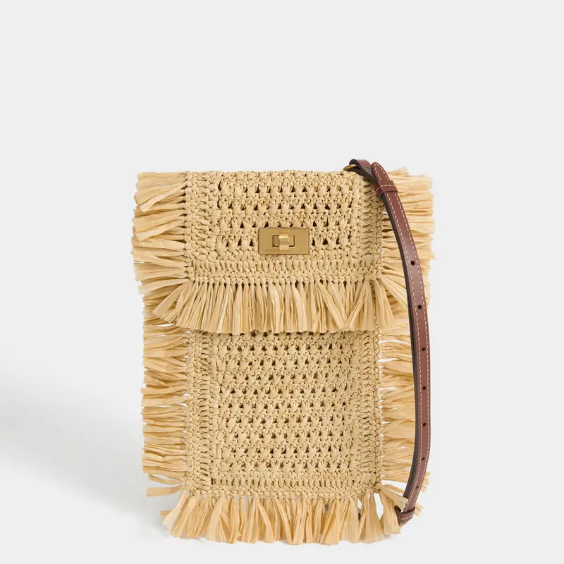 Raffia Cross-Body Phone Pouch 1