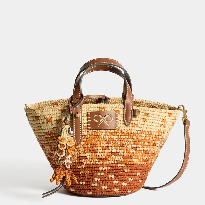 Raffia Dégradé Small Round Basket 1