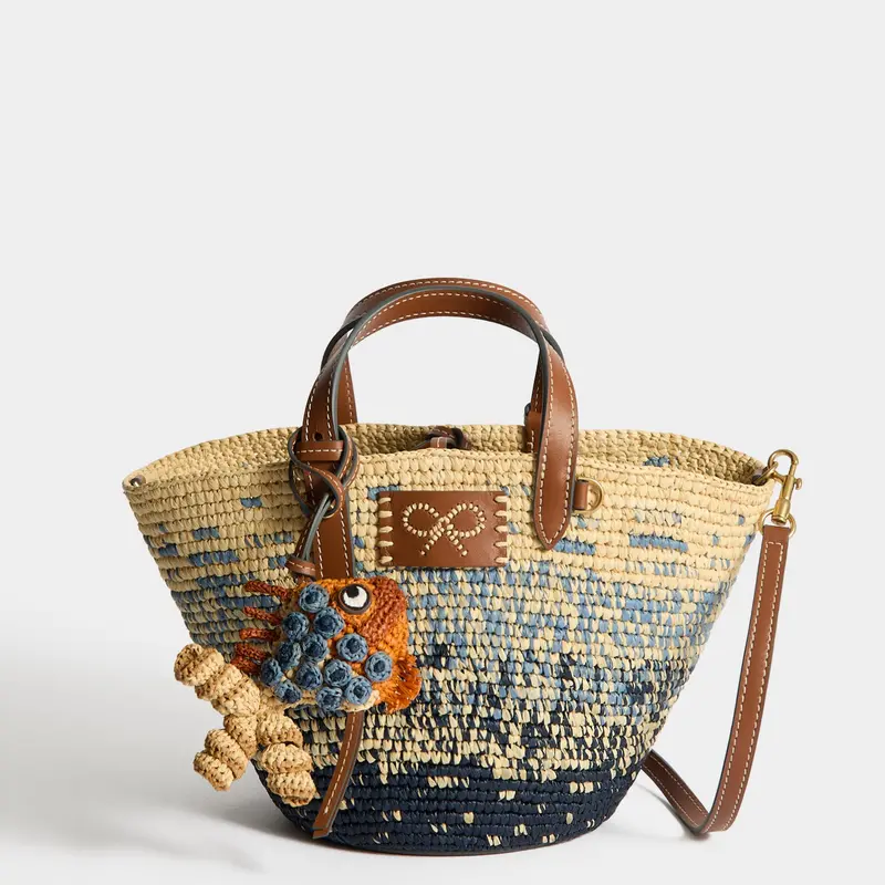 Raffia Dégradé Small Round Basket 1