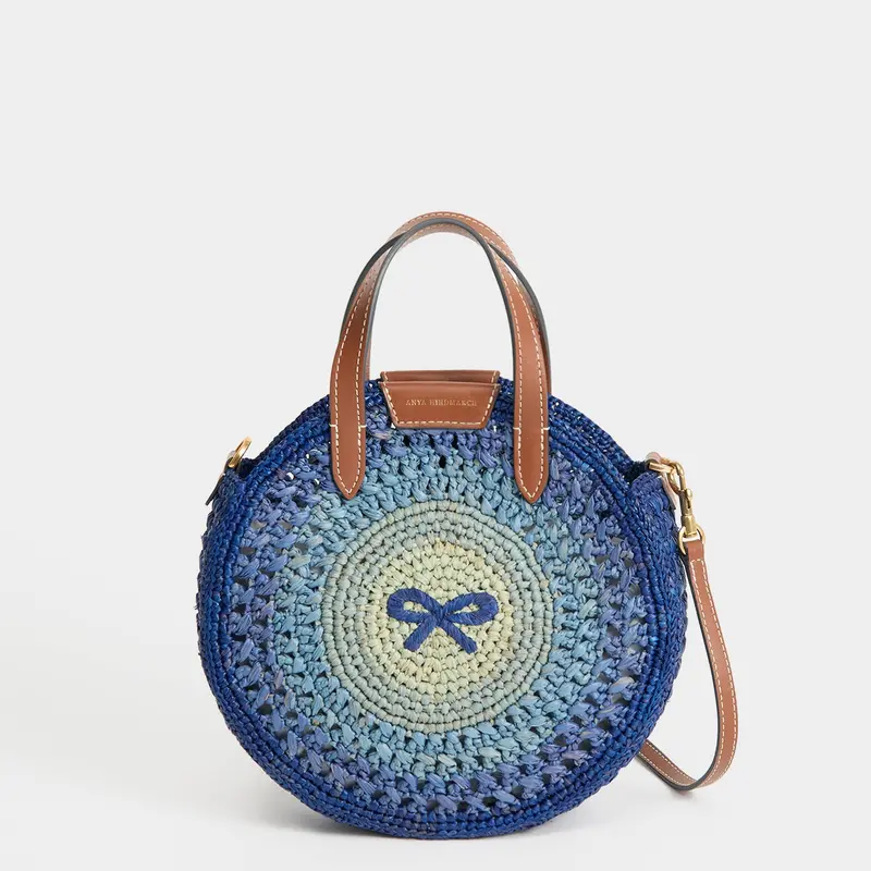 Raffia Small Round Bow Tote 1