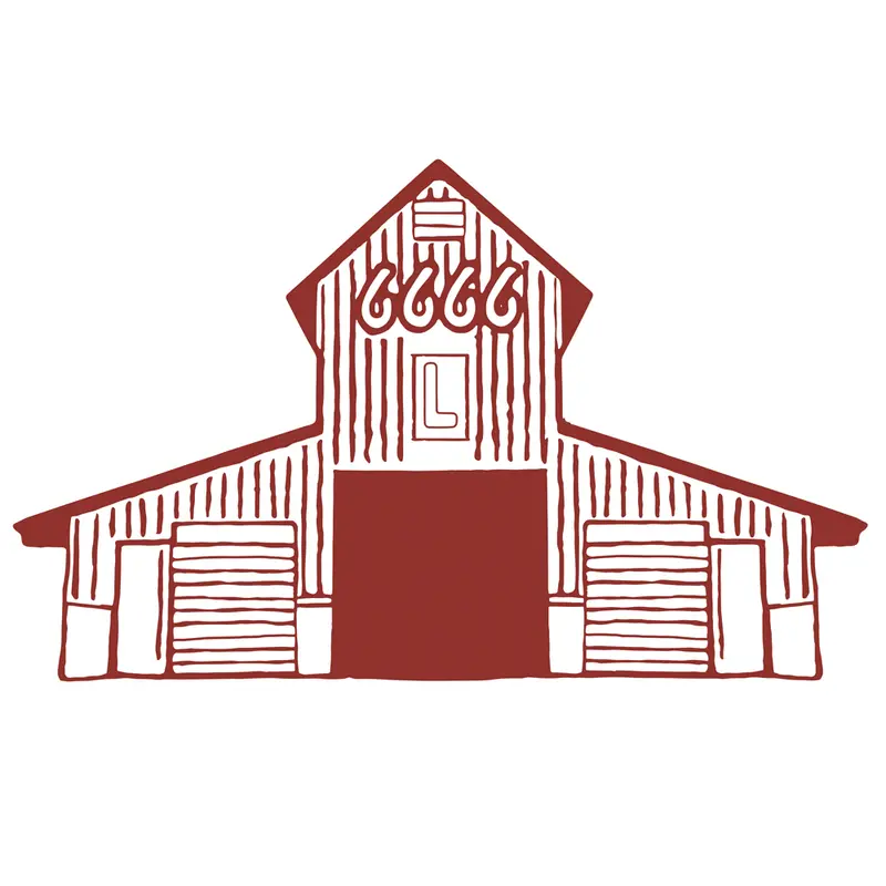 Red L Barn Sticker 1