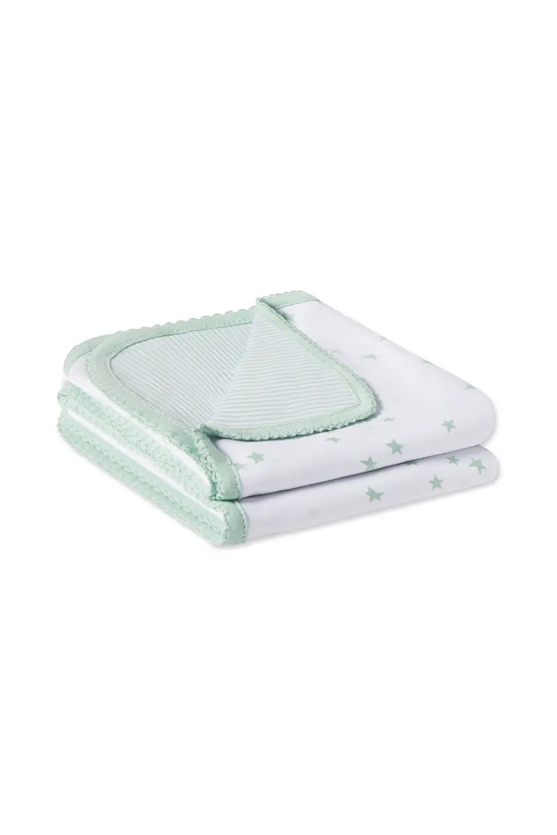 Reversible Baby Blanket In Parisian Green Multi 1