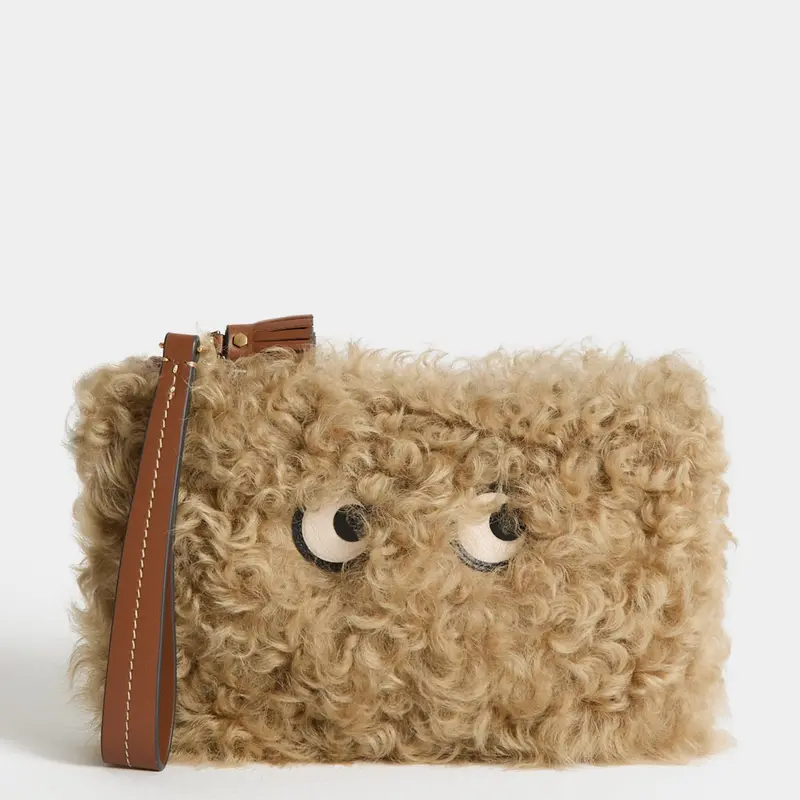 Shearling Eyes Clutch 1