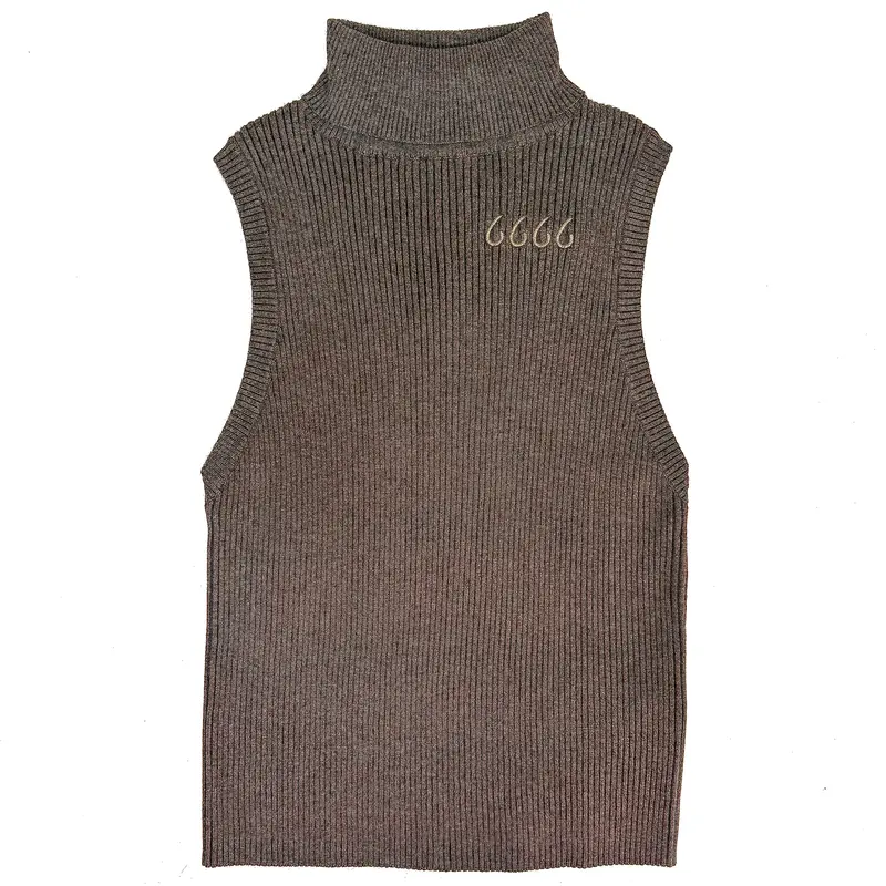 Sleeveless Knit Turtleneck Top - Women 2