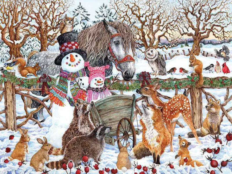 Snowman & Friends (1757Pz) - 300 Piece Jigsaw Puzzle 1