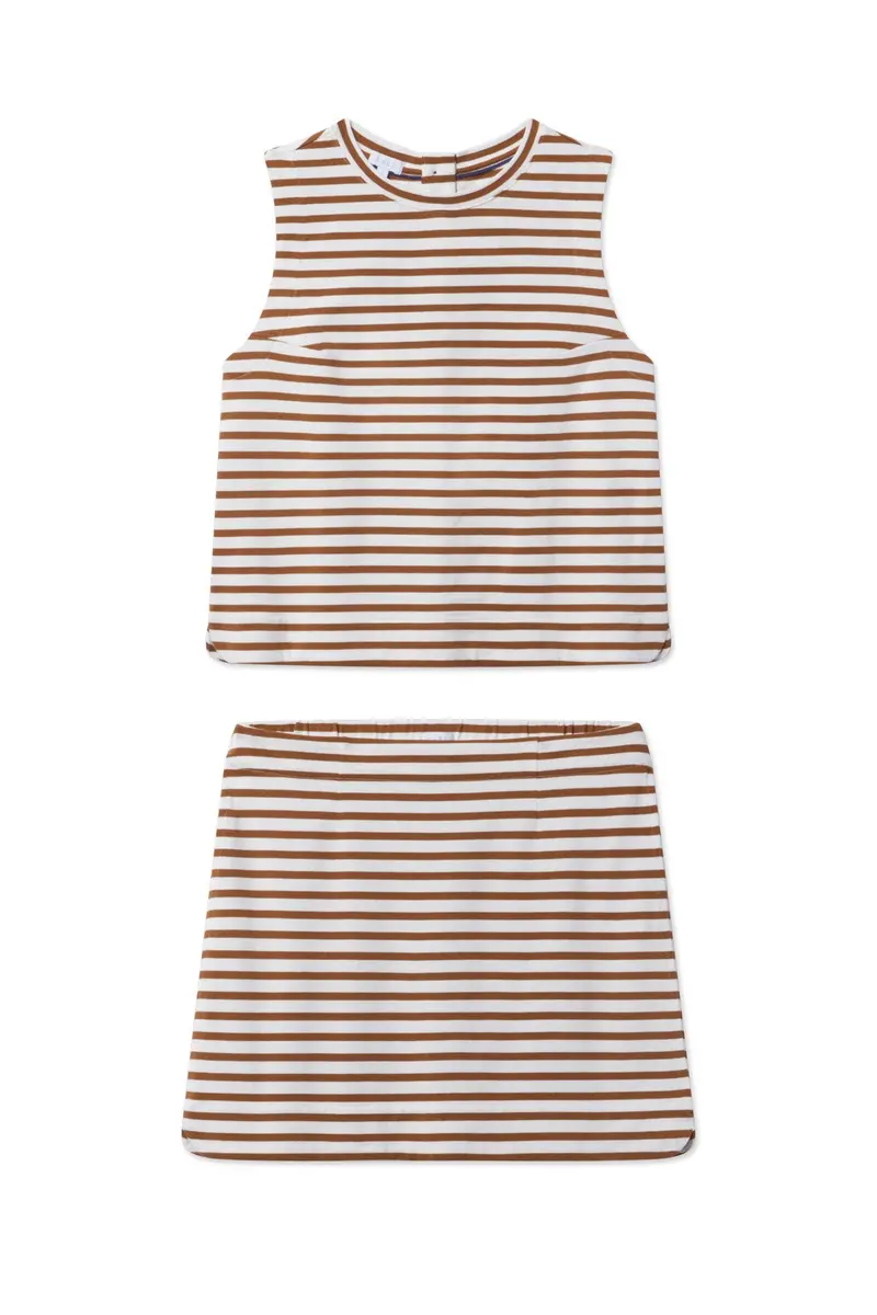 Stroll Skirt Set In Cinnamon Tricot Stripe 1