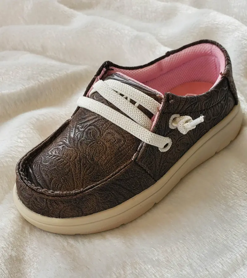 Toddler Ariat Brown Floral Hilo Shoe 1