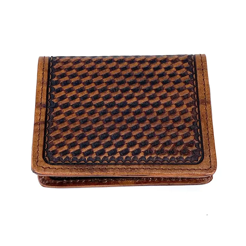 Tooled Leather Card Wallet 1