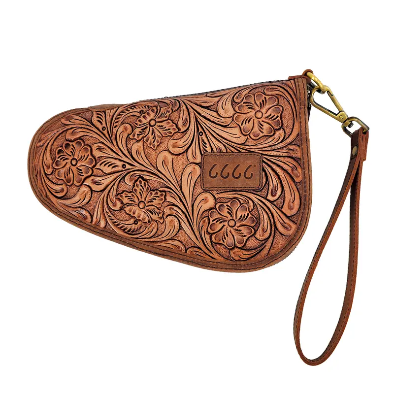 Tooled Leather Handgun Case 1