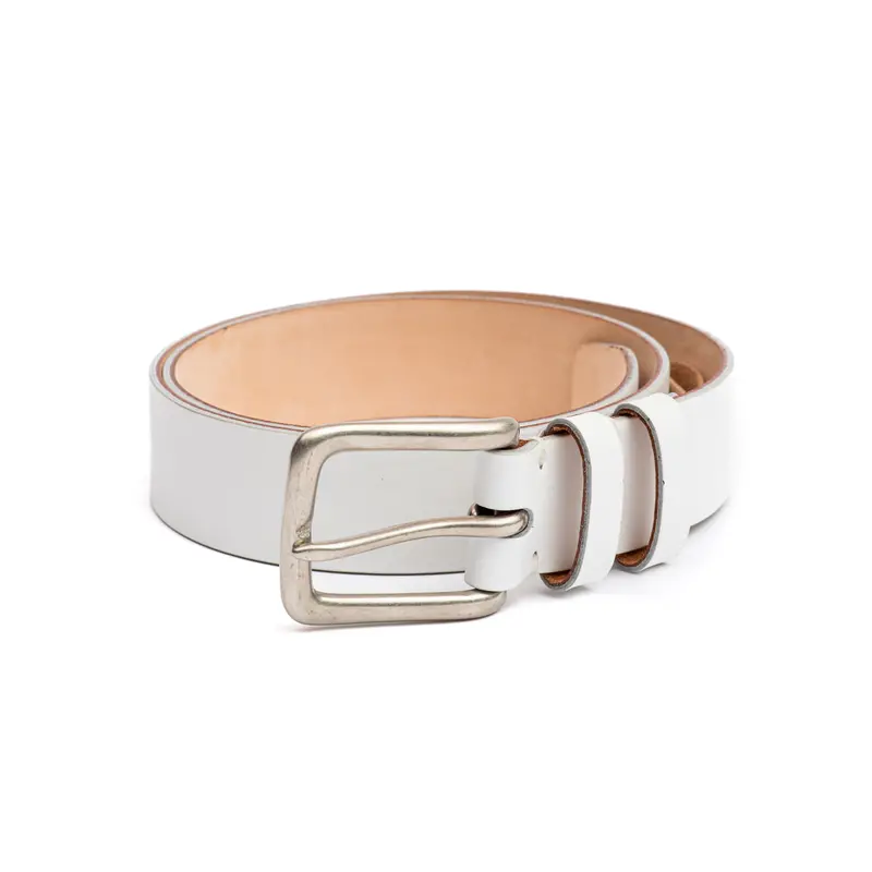 White Calf Leather Belt 1