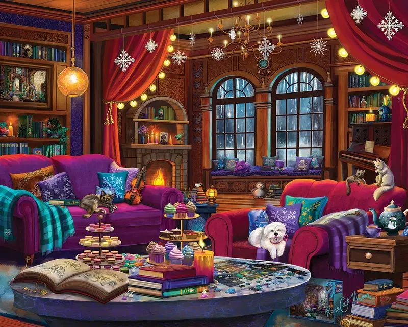 Winter Book Haven (2187Pz) - 1000 Piece Jigsaw Puzzle 1