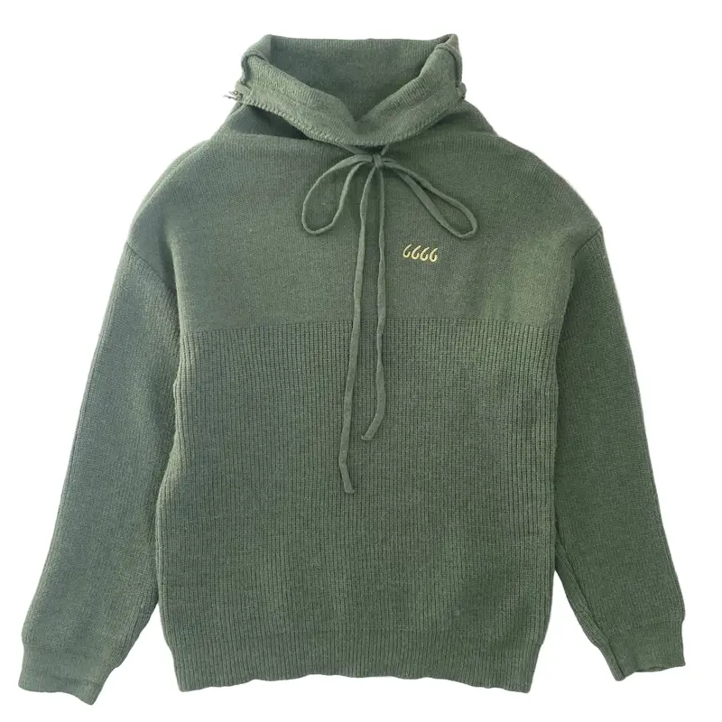Woman's Olive Turtleneck Knit Sweater 1