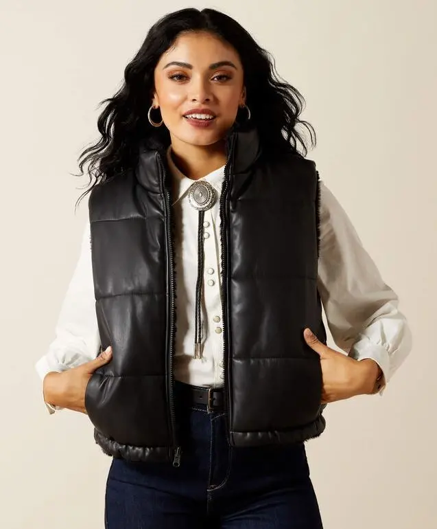 Women's Ariat Echo Reversible Vest Black 1