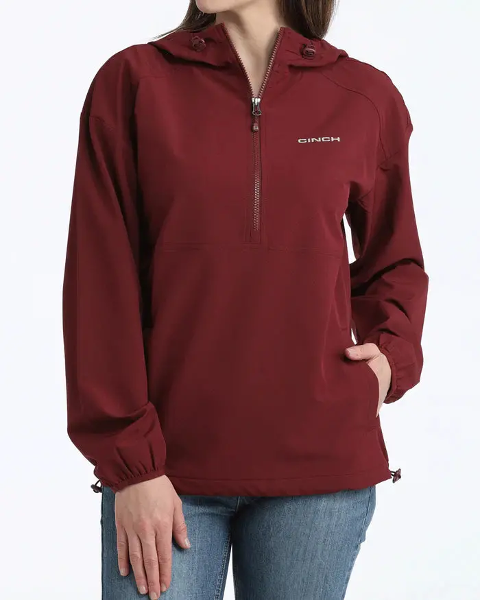 Women's Cinch 1/2 Zip Burgundy Pullover 1