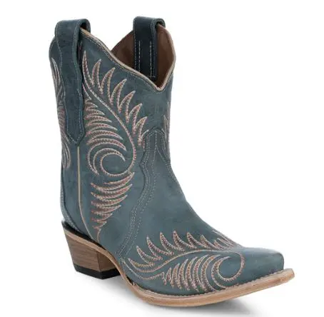 Women's Circle G Blue Embroidery Ankle Boot 1