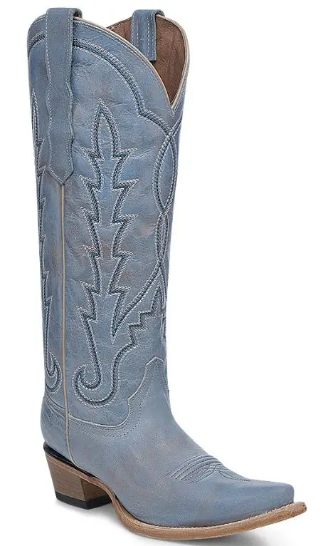 Women's Circle G Blue Embroidery Boot 1