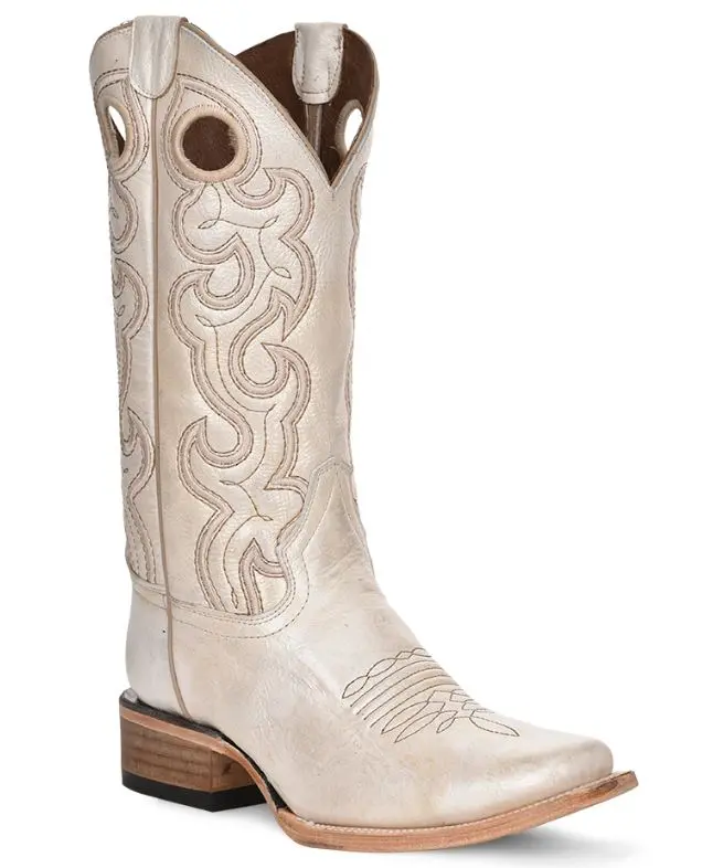 Women's Circle G Pearl Cutout & Embroidery Square Toe Boot 1