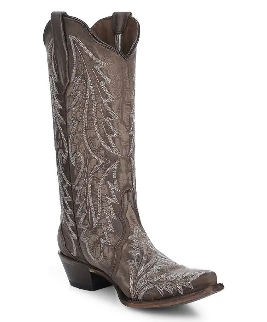 Women's Circle G Sand Embroidered Snip Boot 1