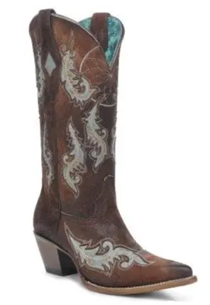 Women's Corral Brown/Turquoise Dream Catcher & Embroidered Boot 1