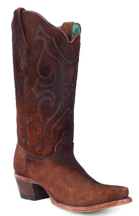 Women's Corral Embroidered Brown Lamb Boot 1