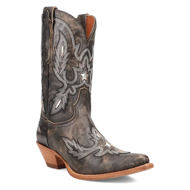 Women's Dan Post Black Starbright Snip Toe Boot 1