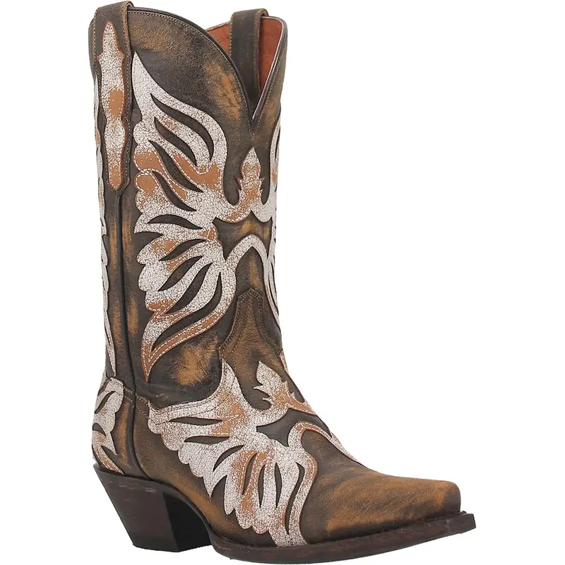 Women's Dan Post Brown/White Overlay 1