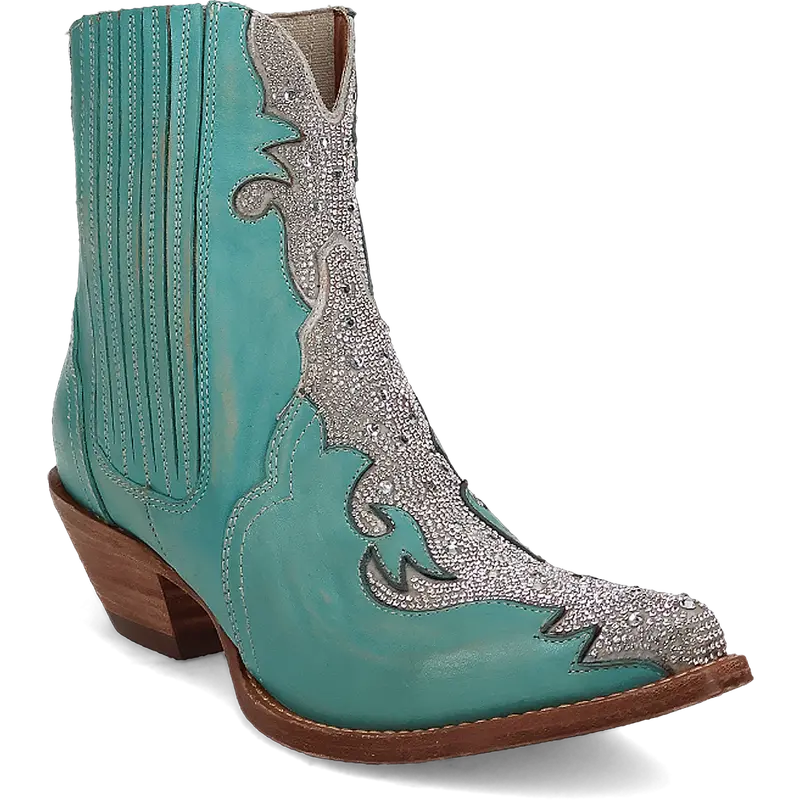 Women's Dan Post Turquoise Crystal Snip Toe Boot 1