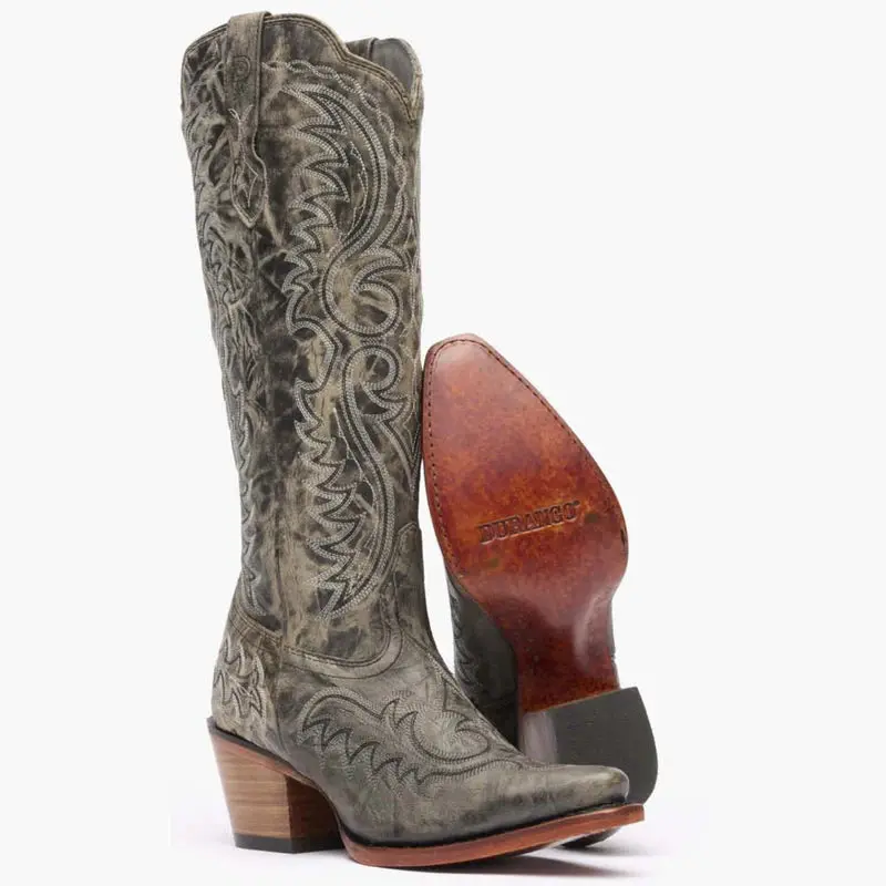 Women's Durango Distressed Graphite Crush Boot 1