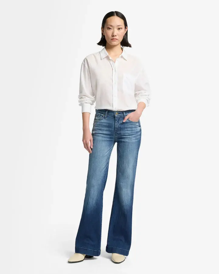 Women's & For All Mankind Dojo Tailorless Lake Blue Trouser Jean 1