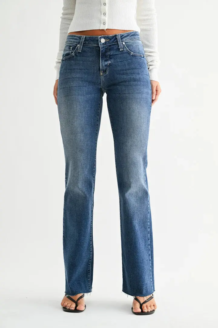 Women's Just Black Denim Low Rise Bootcut Jean 1