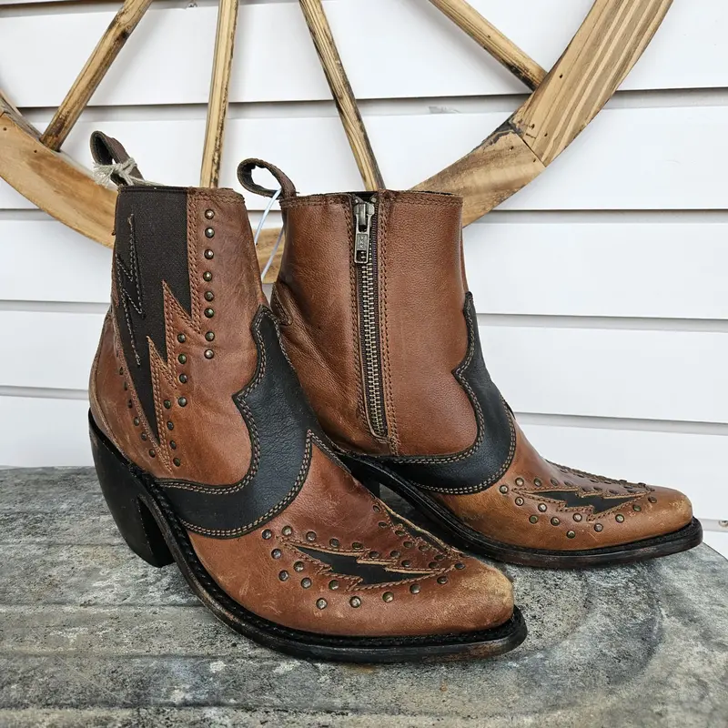 Women's Liberty Black Brown Zip Bootie 1