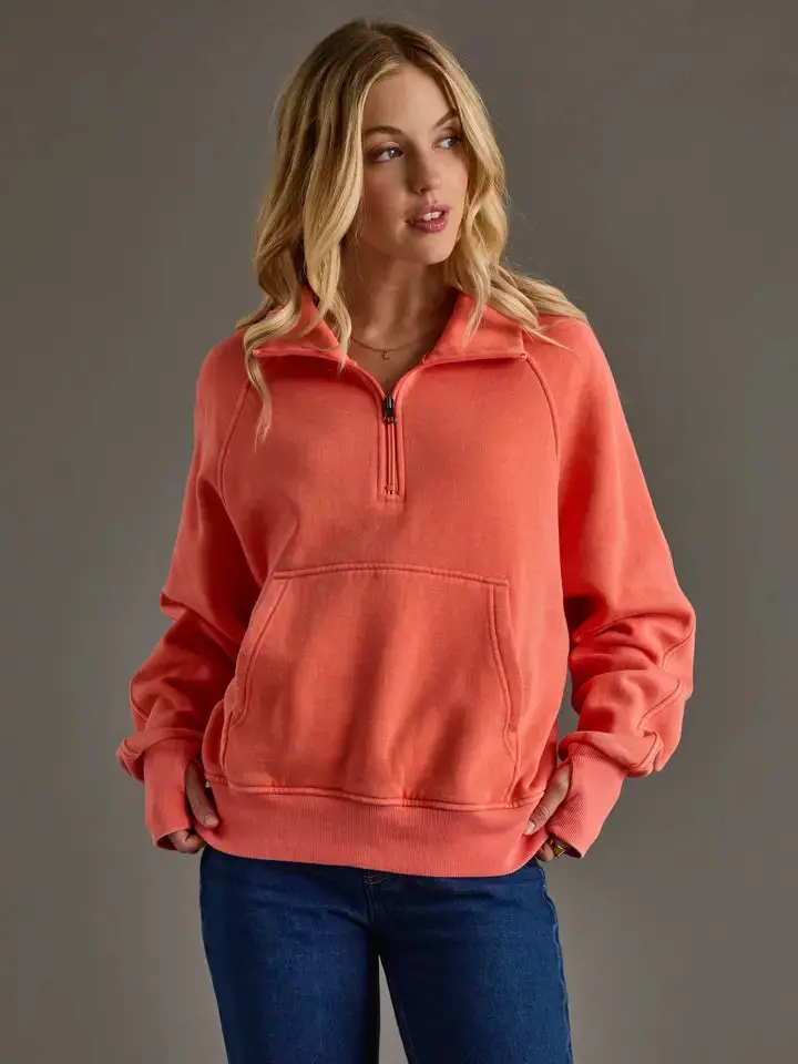 Women's Panache Coral 1/4 Zip Sweatshirt 1