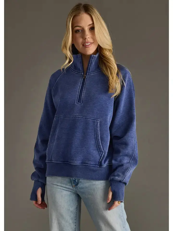 Women's Panache Navy 1/4 Zip Sweatshirt 1