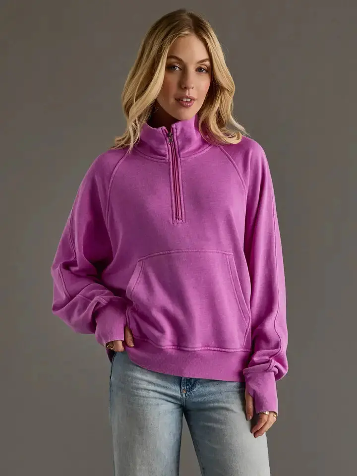 Women's Panache Purple 1/4 Zip Sweatshirt 1