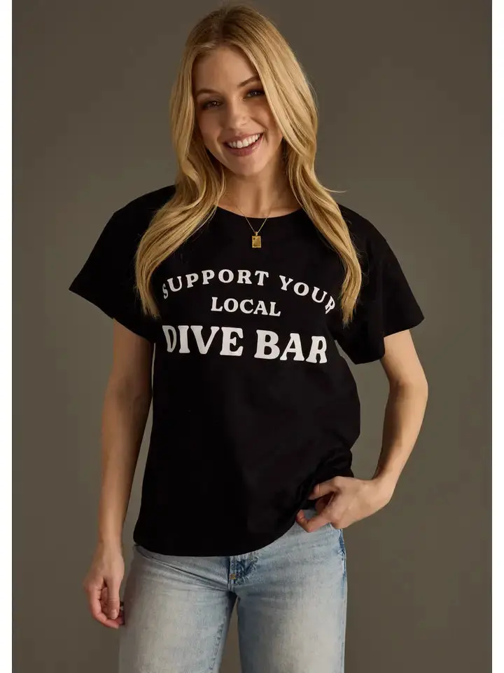 Women's Panache Support Your Local Dive Bar Graphic Tee 1