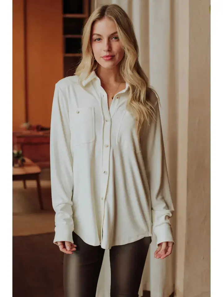 Women's Panache White Soft Button Up Shirt 1